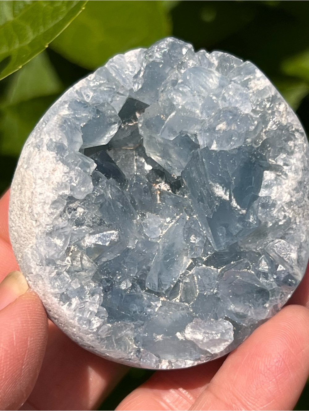 Blue (6) Celestine sphere | crystal